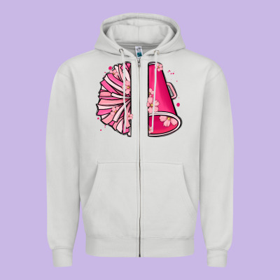 Custom Name Cheerleader With Megaphone Zipper Hoodie Designed By Maliassmallbusiness
