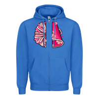 True Royal custom name cheerleader with megaphone Zipper Hoodie - MaliasSmallBusiness