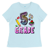 Baby Blue Fifth Grade Ladies Tee - RanaPortraitStore