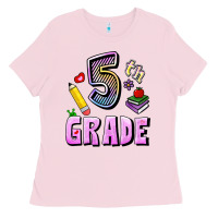 Bubblegum Pink Fifth Grade Ladies Tee - RanaPortraitStore