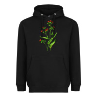 Black Tassel Flower Illustrations Heavyweight Hoodie - LillyAllenDesigns