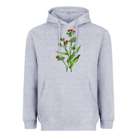 Heather Grey Tassel Flower Illustrations Heavyweight Hoodie - LillyAllenDesigns