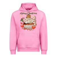 Fuchsia Pink merry christmas cupcake Urban Hoodie - CowGirlArtShop