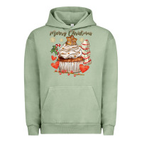 Pigment Oil Green merry christmas cupcake Urban Hoodie - CowGirlArtShop