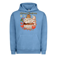 Pigment Pebble Blue merry christmas cupcake Urban Hoodie - CowGirlArtShop