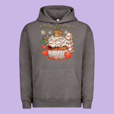 Merry Christmas Cupcake Urban Hoodie Designed By Cowgirlartshop