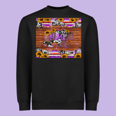 Mama Bear Sunflowers Purple Heavyweight Sweatshirt Designed By Jasminsmagicworld