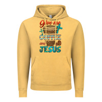 Vintage Mustard give me coffee and jesus Vintage Hoodie - BundleAndBundleShop