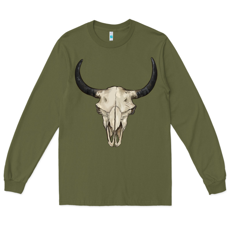 Bull Skull Long Sleeve Tee by BarkalooDesign | Teevron