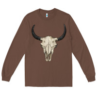 Chestnut bull skull Long Sleeve Tee - BarkalooDesign