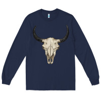 Navy bull skull Long Sleeve Tee - BarkalooDesign