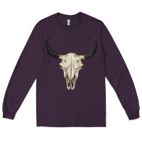 Plum bull skull Long Sleeve Tee - BarkalooDesign