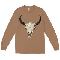 Toasted Coconut bull skull Long Sleeve Tee - BarkalooDesign