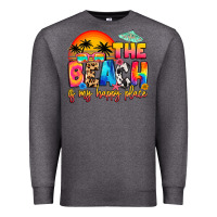 Charcoal Heather the beach is my happy place Premium Sweatshirt - Artiststas