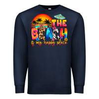 Navy the beach is my happy place Premium Sweatshirt - Artiststas
