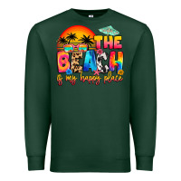 Sports Green the beach is my happy place Premium Sweatshirt - Artiststas