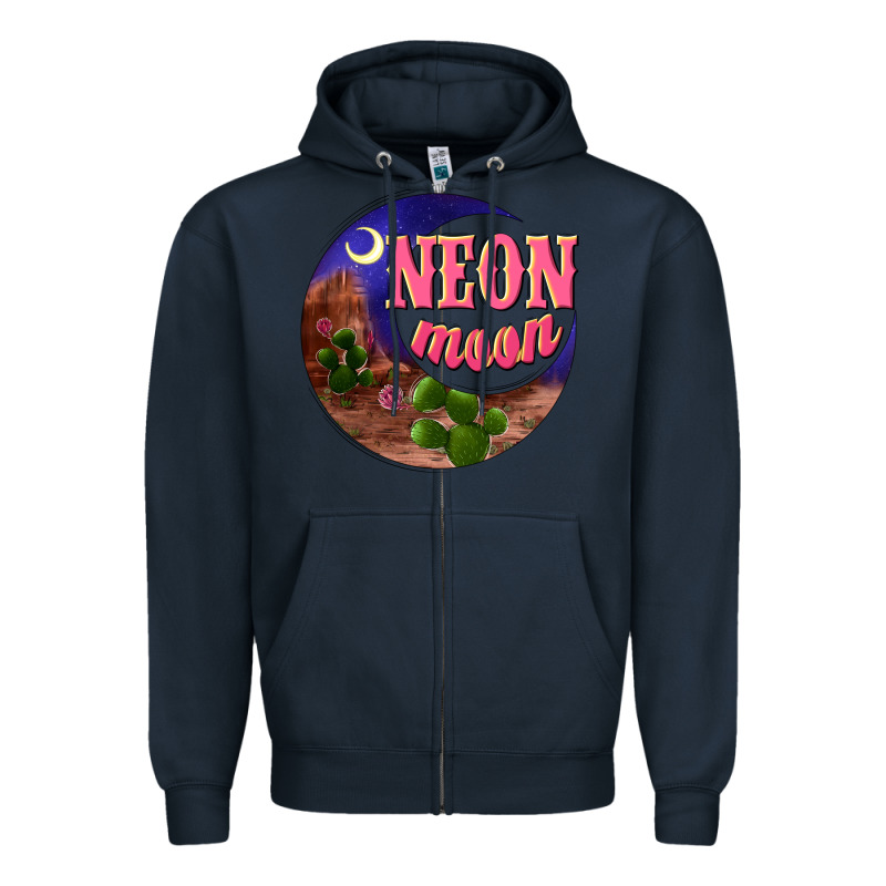 Neon Moon Zipper Hoodie by NancyCooperArtShop | Teevron