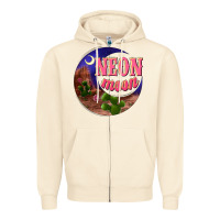 Sandshell neon moon Zipper Hoodie - NancyCooperArtShop