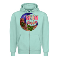 Seafoam neon moon Zipper Hoodie - NancyCooperArtShop