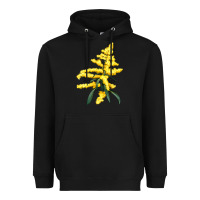 Black Botanical Goldenrod Illustrations Heavyweight Hoodie - LillyAllenDesigns