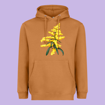 Botanical Goldenrod Illustrations Heavyweight Hoodie Designed By Lillyallendesigns