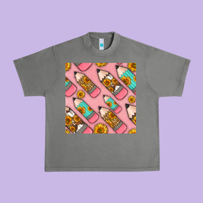 Western Pencil Seamless Pattern Urban Heavy Tee Designed By Bundleandbundleshop