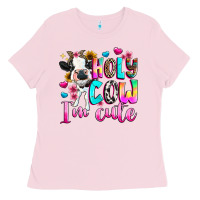 Bubblegum Pink holy cow  m cute Ladies Tee - texasbilliewilder