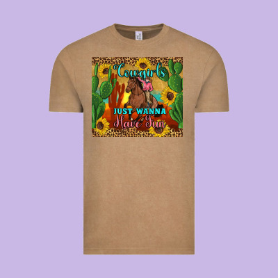 Cowgirls Just Wanna Have Fun Vintage Tee Designed By Artiststas