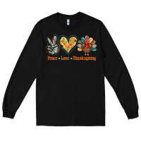 Black peace love thanksgiving Long Sleeve Tee - BarkalooDesign