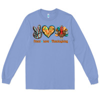 Colony Blue peace love thanksgiving Long Sleeve Tee - BarkalooDesign