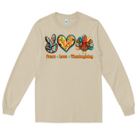 Mushroom peace love thanksgiving Long Sleeve Tee - BarkalooDesign