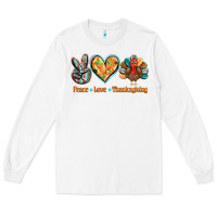 White peace love thanksgiving Long Sleeve Tee - BarkalooDesign
