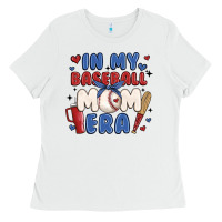 White in my baseball mom era Ladies Tee - JahusDesignShop