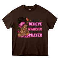Chocolate Brown afro woman bun and religion faith prayer Heavy Core Tee - texasbilliewilder