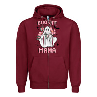 Burgundy boo jee mama Zipper Hoodie - MaliasSmallBusiness