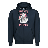 Navy boo jee mama Zipper Hoodie - MaliasSmallBusiness