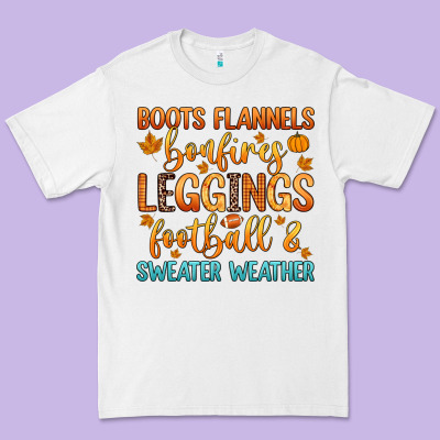 Boots Flannels Bonfires Leggins Football Premium Tee Designed By Zillion Design Studio