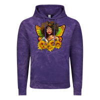 Cloud Purple butterfly afro woman juneteenth Vintage Hoodie - AdoDesignShop