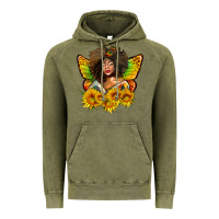 Vintage Olive butterfly afro woman juneteenth Vintage Hoodie - AdoDesignShop