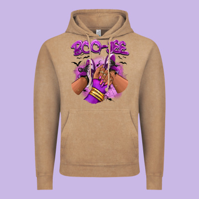 Boo-jee Halloween Afro Sneakers Vintage Hoodie Designed By Ranaportraitstore