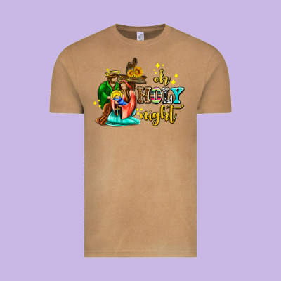 Oh Holy Night With Sunflower And Cross Vintage Tee Designed By Adodesignshop