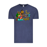 Vintage Denim oh holy night with sunflower and cross Vintage Tee - AdoDesignShop