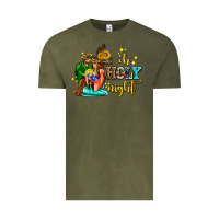 Vintage Olive oh holy night with sunflower and cross Vintage Tee - AdoDesignShop