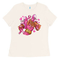 Bone Breast Cancer afro girl sneakers Ladies Tee - RanaPortraitStore