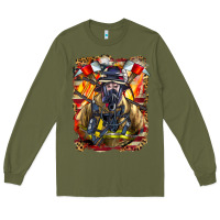 Army Green firefighter axe and ladder Long Sleeve Tee - LillyAllenDesigns