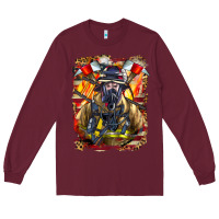Burgundy firefighter axe and ladder Long Sleeve Tee - LillyAllenDesigns