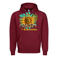 Burgundy raised on country  sunshine Zipper Hoodie - NancyCooperArtShop