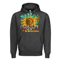 Charcoal Heather raised on country  sunshine Zipper Hoodie - NancyCooperArtShop