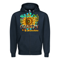 Navy raised on country  sunshine Zipper Hoodie - NancyCooperArtShop