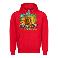 Red raised on country  sunshine Zipper Hoodie - NancyCooperArtShop
